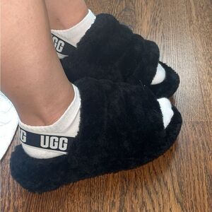 Ugg Fluff Yeah Slide in Black